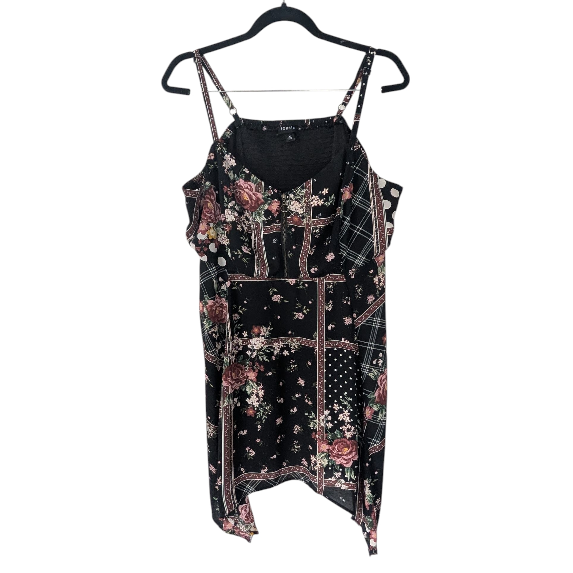 Torrid Flowy Floral Black Sharkbite Top Sz.18/20